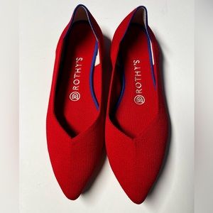 Rothy’s Red The Point Flats 10.5